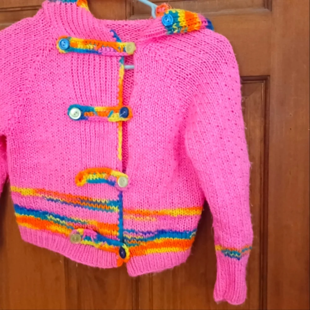 GIRLS HAND KNITTED SWEATER 3T-4T - Picture 1 of 4
